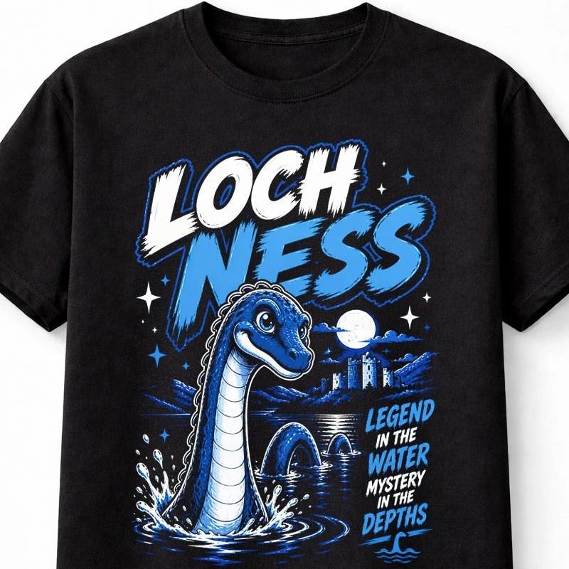 Loch Ness Monster Nessie Cryptid Lake Legend Graphic Unisex TShirt S