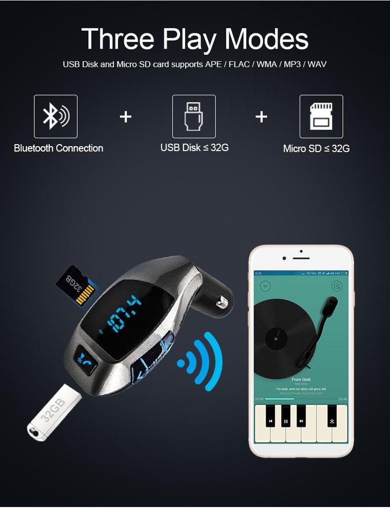 X5 Bluetooth MP3 Car FM Transmitter