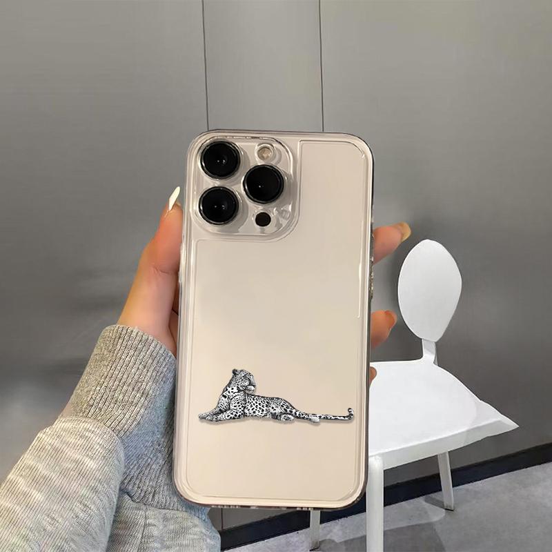 Elegant Leopard Phone Case For IPhone 16 16E 15 14 Pro 13 12 11 17 Pro Max Case 16 Plus 17 Air Shockproof Soft Clear Cases Coque iphone 14 ProMax
