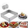 Stainless Steel Cake Mold Ring Adjustable Square Mousse Circle Cake Decorating Tool Cake Cutter Mousse Dessert Baking Mould