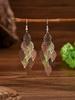 1 Pair Fashionable Retro Hollow Leaf Tassel Earrings For Women, Japanese And Korean Style