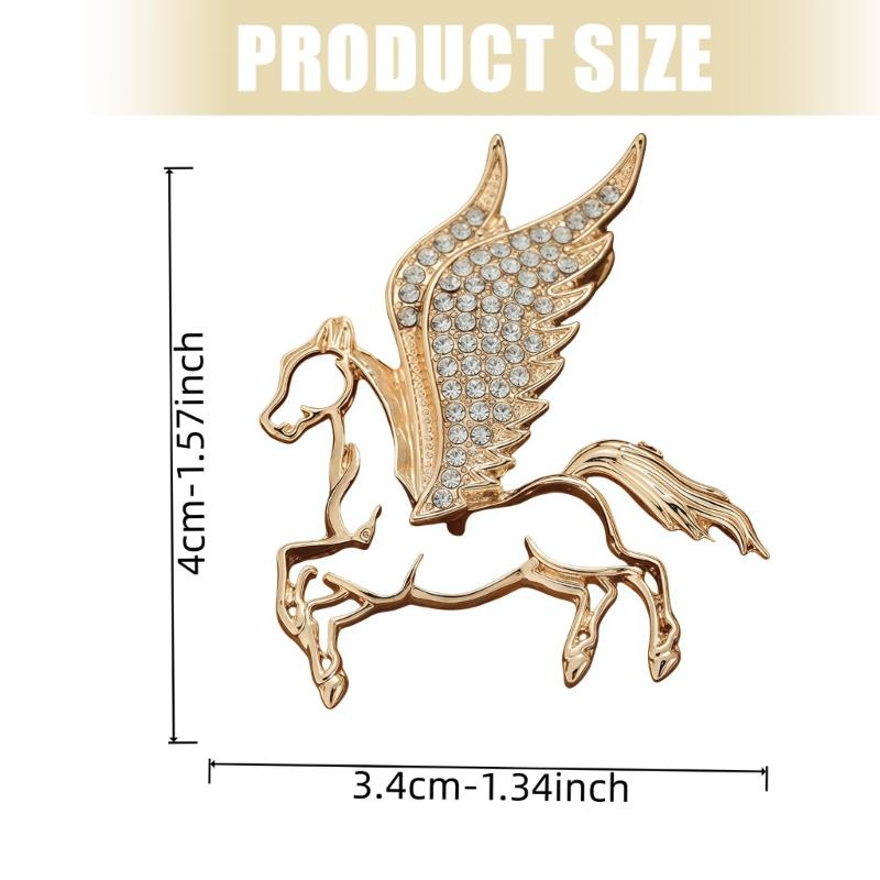 Stylish Brooch Multifunctional Accessory Flying Horse Badge Animal Brooch Perfect for Fashion Enthusiasts Present