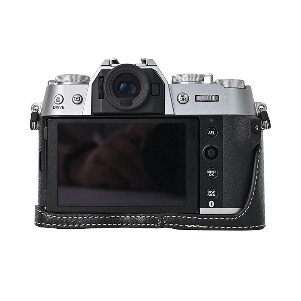 Litchi Skin PU Leather Half Case for Fujifilm Fuji XT50 XS10 XS20 XT30 XT30II XT20 XT10 XT5 XM5 Battery Opening Cover With Strap
