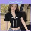 Summer Knit Top With Tiefront Design For Casual Wear
