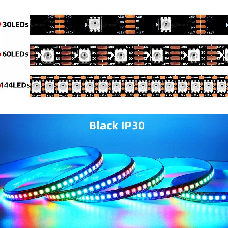 

1/3/4/5 м DC12V WS2815 Светодиодная лента с индивидуально адресуемыми пикселями IC Световая лента 30/60/74/96/144 светодиода/м 5050 RGB Гибкая ламповая планка 3M 90LEDs