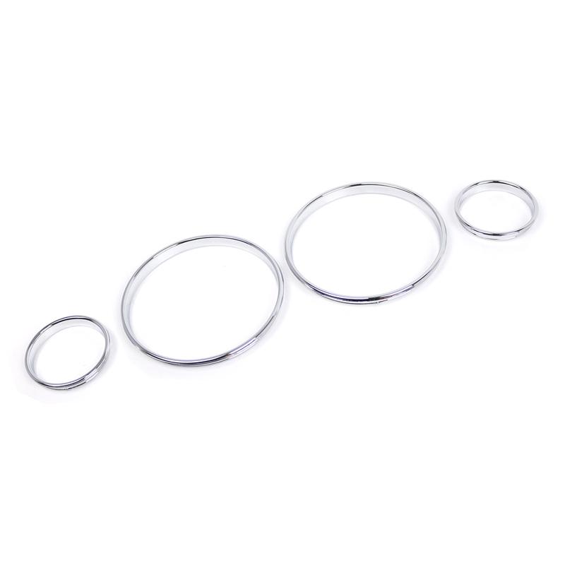 For E39 5 Series E38 7 Series E53 X5 1994-2006 4pcs Dash Dashboard Dial Rings Bezel Trim Ring Speedometer Gauge AC Trim Cover
