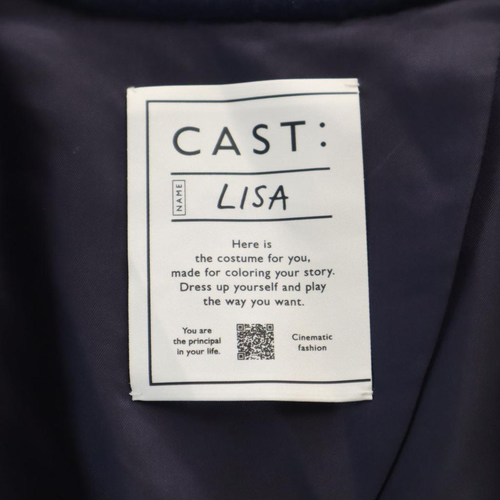 CAST:LISA wool blend check Long coat S Brown Women Used