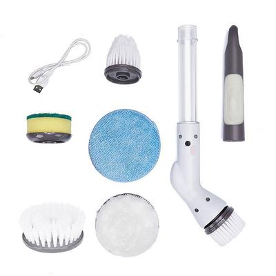 Fregadora Giratoria Eléctrica Fregadora de Baño Inalámbrica Fregadora de Ducha con 5 Cabezales de Cepillo Intercambiables para Limpieza de Baño Cocina