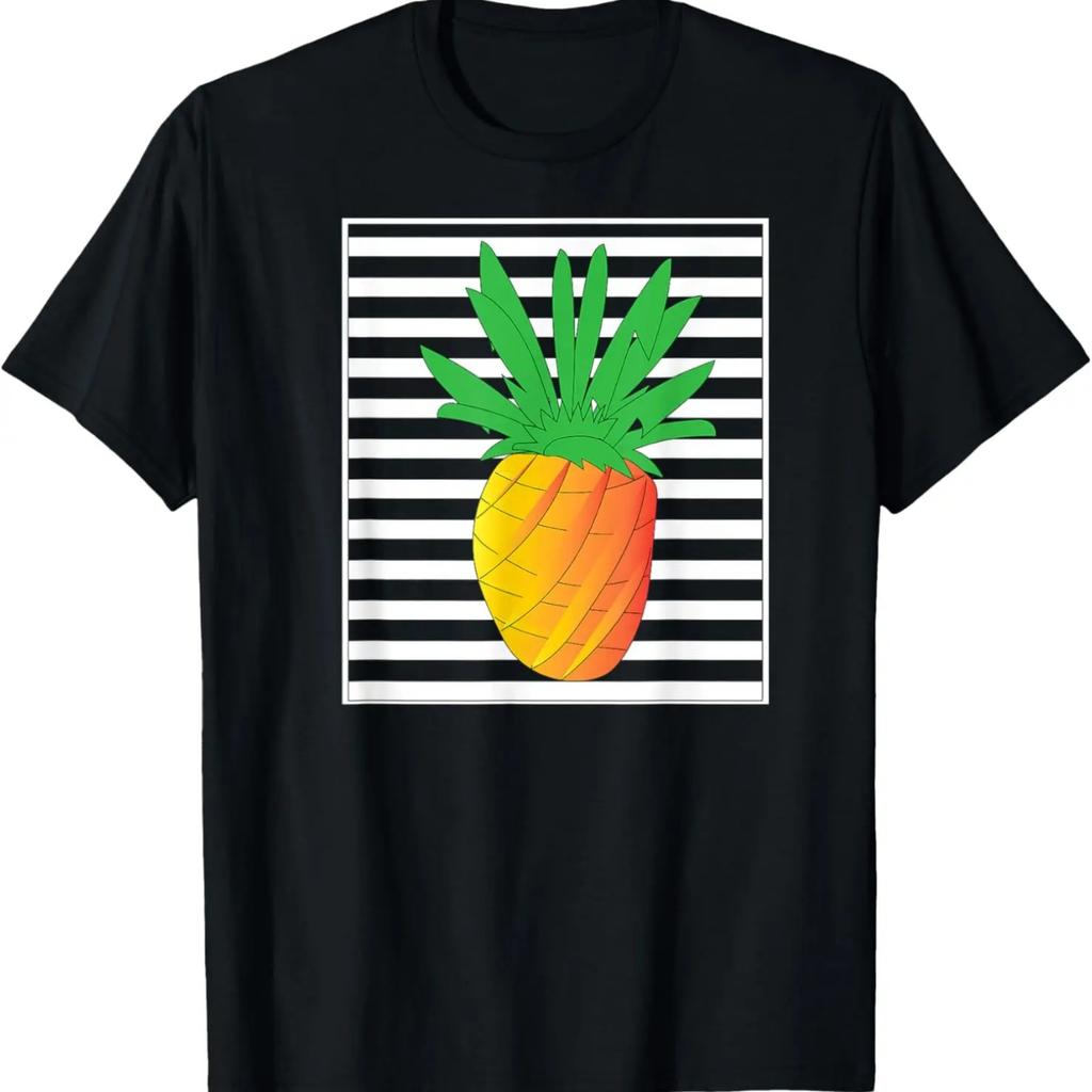 Stripes And Pineapple Cheerful T-Shirt
