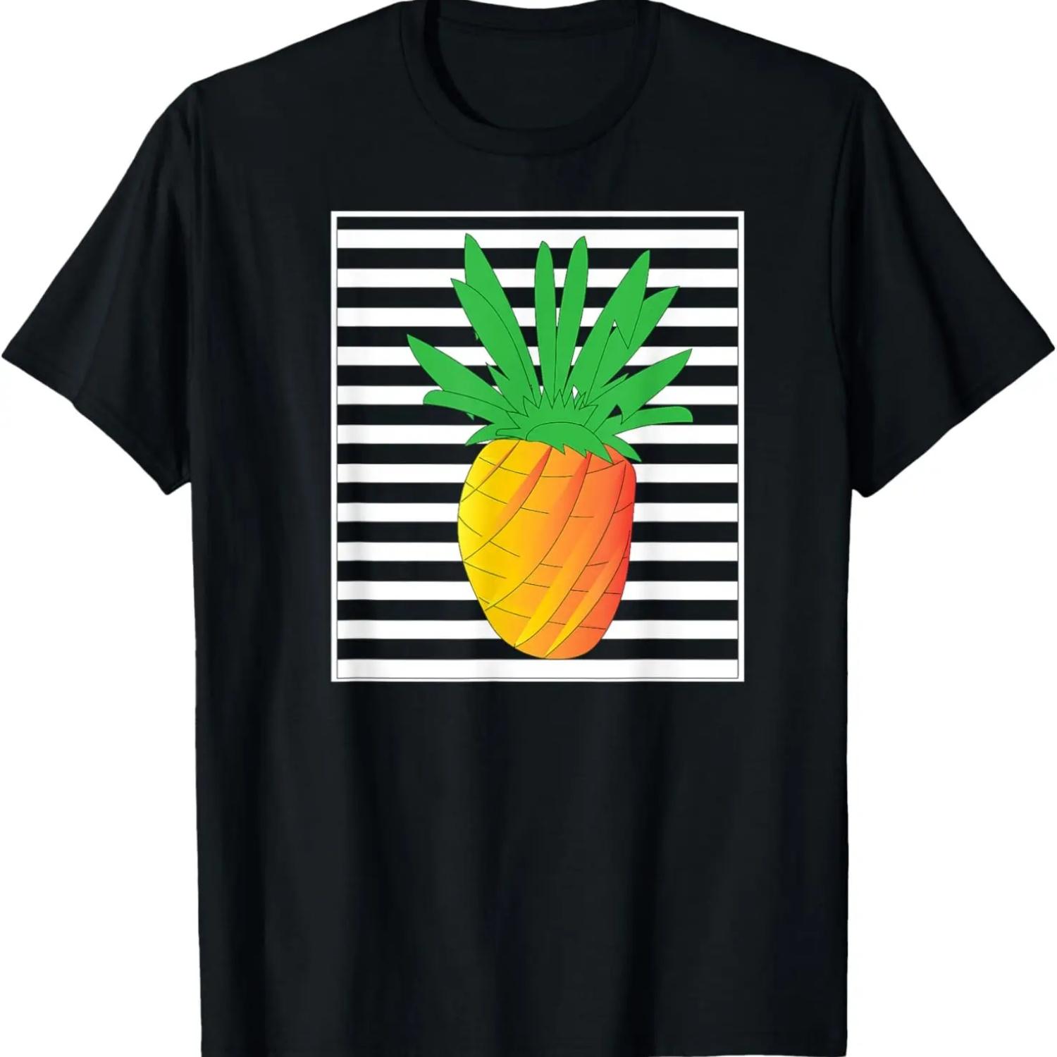 Stripes And Pineapple Cheerful T-Shirt S