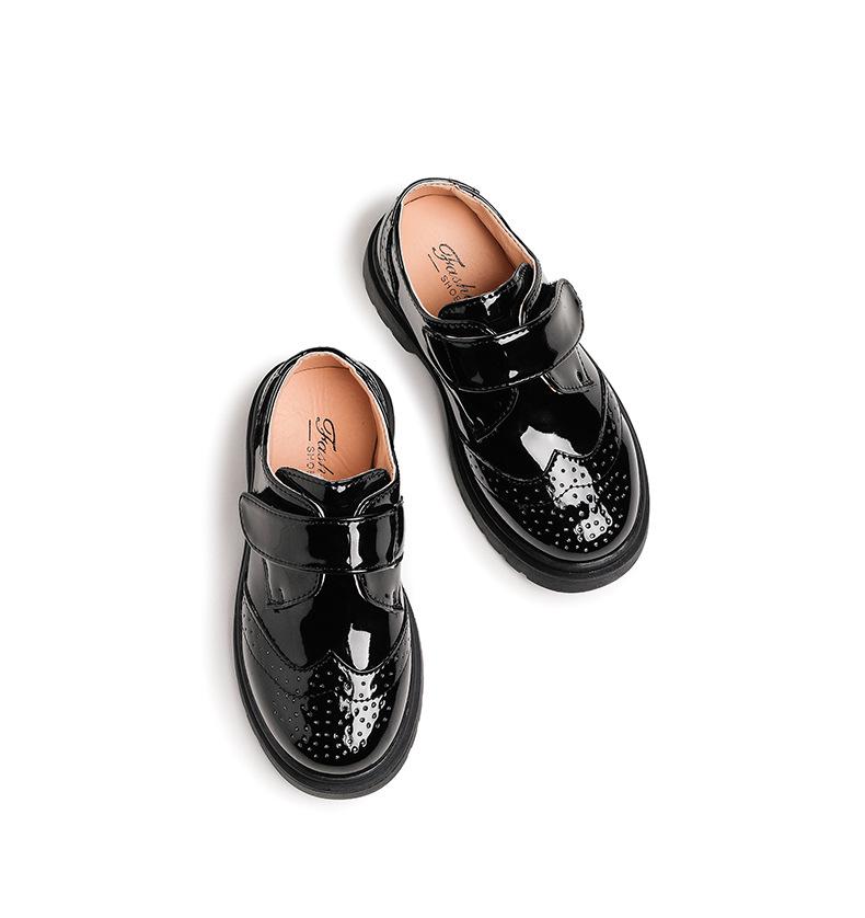 Boys' Black Leather Shoes Soft Sole, Korean-Style, for Spring/Autumn 2025 School Performance.