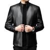 Giacca in pelle da uomo autunno e inverno nuova giacca in pelle morbida con colletto alla coreana Giacca in pelle casual ampia da uomo