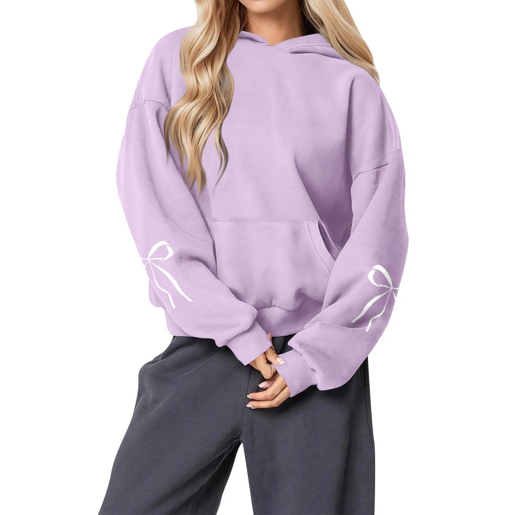 Women's Fashion Women's Lightweight Long Sleeve Pullover With Pockets Preppy Graphic Hoodie