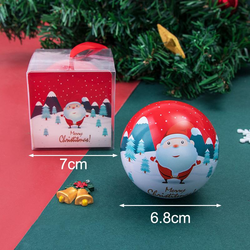 Weihnachten Runde Kugel Dose Weißblech Süßigkeitenbox Weihnachtsbaumschmuck Süßigkeitenglas Weihnachtsbaum Hängekugel Süßigkeitendosen Kindergeschenk