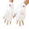 Fuzzy Convertible Mittens Fluffy Warm Fingerless Gloves with Flip Covers Winter Soft Half Finger Gloves for Women Texting Outdoor Driving