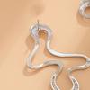 1 Pair Women Earrings Liquid Magma Metal Heart Drop Earrings Geometric Irregular Pleated Earrings Fashion Accessories