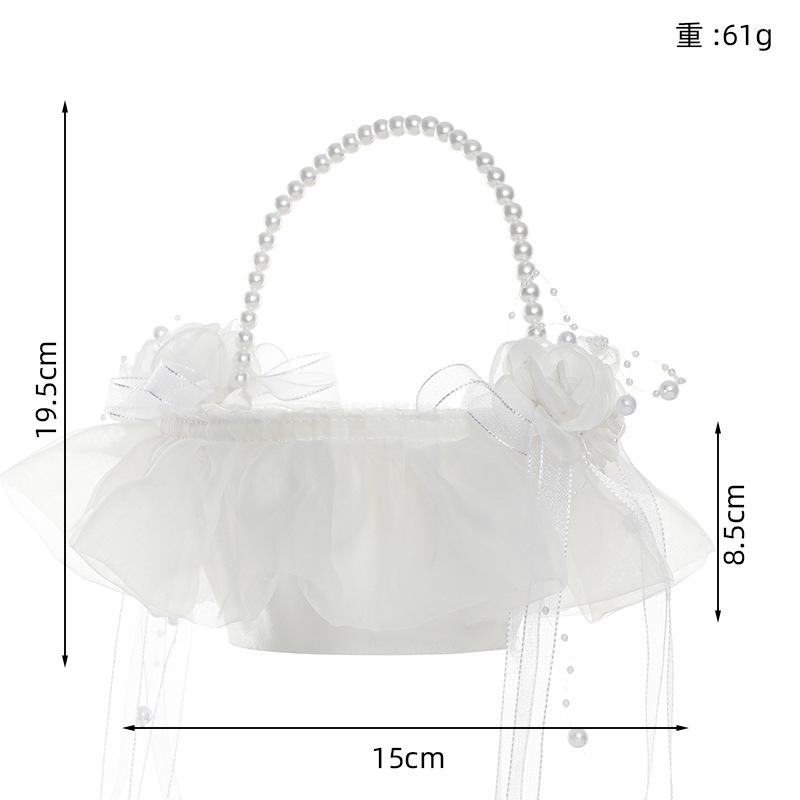 Wedding Flower Basket Bridesmaid Lace White Flower Girl Basket Vintage Rustic Wedding Ceremony Bridal Shower Table Decor New