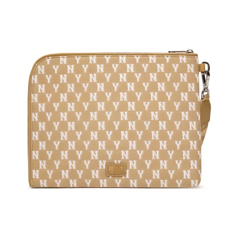 MLB Monogram Collection Polyester Wallet Clutch Regular Unisex Khaki Casual 3APOS012N-50BGD