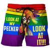 Men Drawstring Casual  Printed Beach Work Casual Trouser Shorts Pants