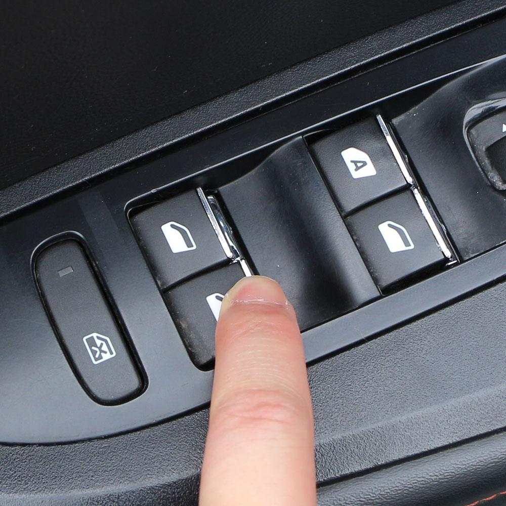 For Peugeot 208 301 508 307 407 607 408 2008 3008 5008 Citroen C4 C5 Car Window Lift Switch Button Sticker Sequin Accessories