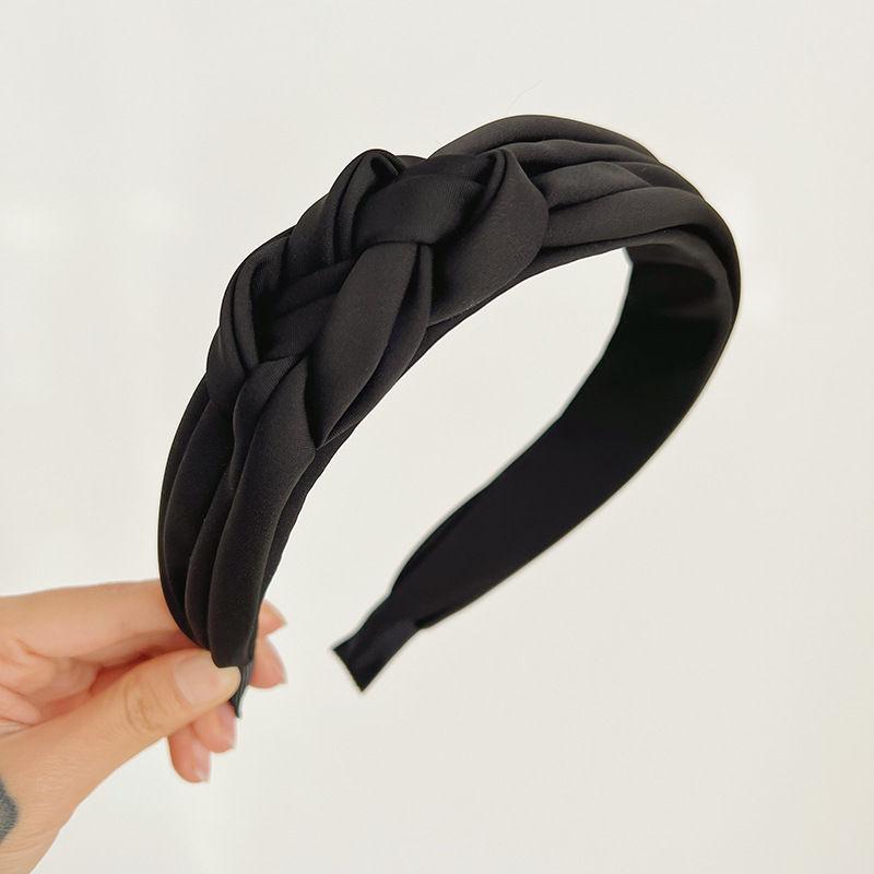 Simple Pleated Hair Accessories Woven Twisted Headband Fashion Pure Color Headdress