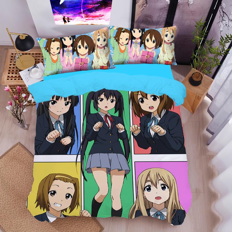 Ho-kago Tea Time Bedding Set Yui Hirasawa Duvet Cover Set,Soft And Breathable,All-Season Universal Gifts for Children girls boys