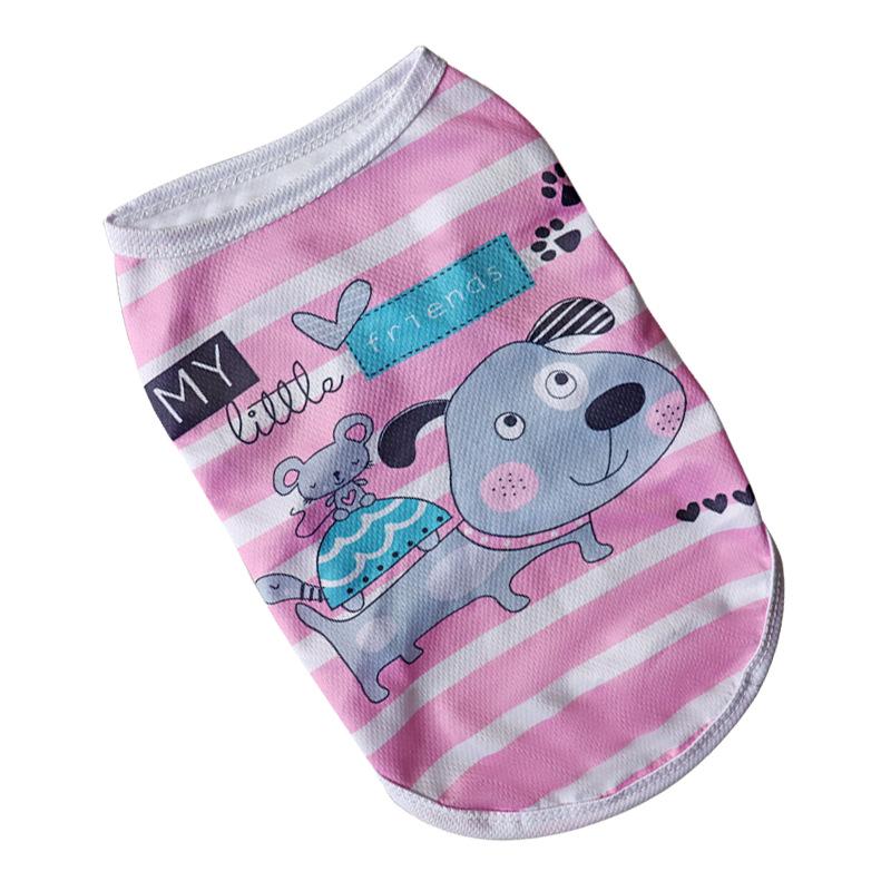Cartoon Print Mesh Breathable Pet Vest for Dogs & Cats - Spring/Summer Collection