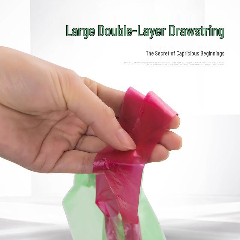 Large Drawstring Kitchen Trash Bags, Automatic Closure, Thick Disposable Cleaning Bags 