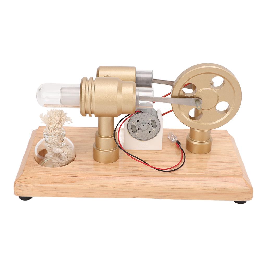 Stirling Engine Motor Model CNC Frame Multi Color LED Aluminum Alloy Flywheel Educational Toy for
