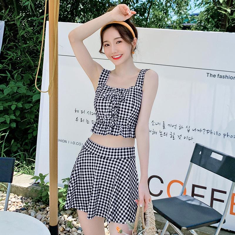 

Women s Summer Skirted Split Swimsuit: Tummy Control, Slimming, Push-Up, Sexy, Student Style Extra Large чёрный