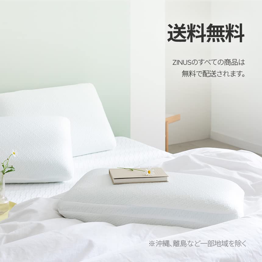 Zinus Memory Foam Pillow Green Tea Memory Foam Pillow Antibacterial Treatment White 40 x 60 x 15cm PMPMP4