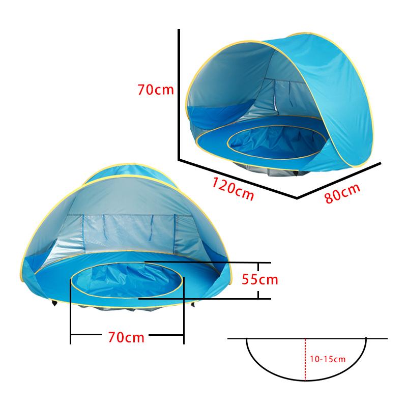Tienda de campaña para la playa para bebé, piscina de sombra portátil, refugio solar con protección UV para niños, juguetes al aire libre, piscina para niños, tienda de campaña para jugar en casa, juguetes
