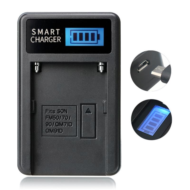 Convenient NPF550 Camera Battery LCD Micro USB Charger for NPF550/F750/F960/F970,NPFM50/FM70/FM90 Cameras Batteries