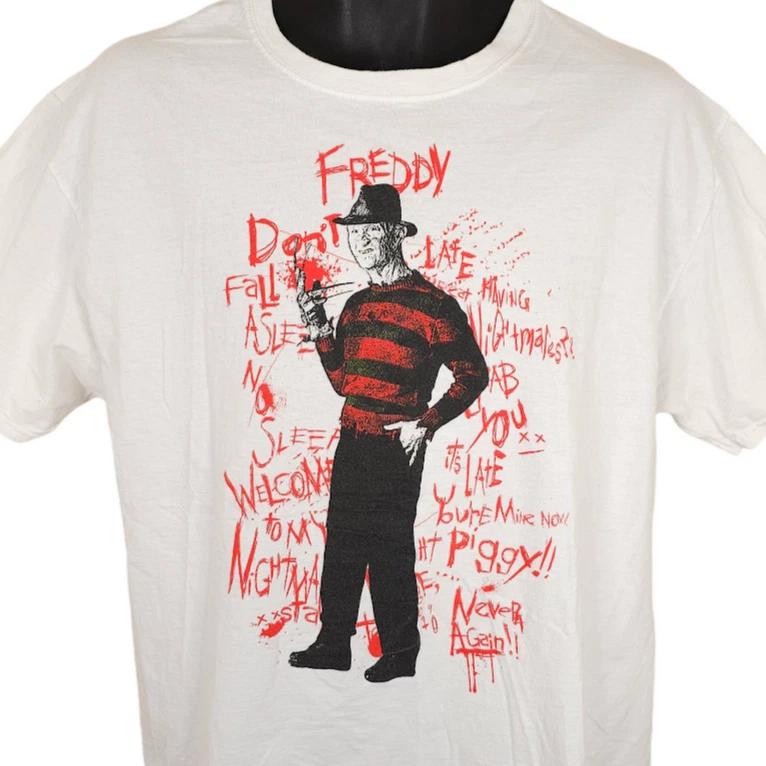 Nightmare On Elm Street T Shirt Mens Size Large White Freddy Krueger Horror 4XL