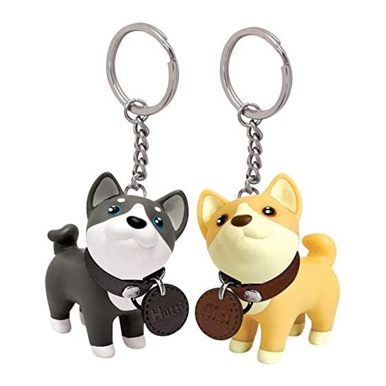 [WOWTAC] Shiba Inu Keychain Keychain Shiba Inu Black Shiba Pair Keychain Dog Keyring Bag Charm Cute Pendant Small Accessories Couple Valentine s Day