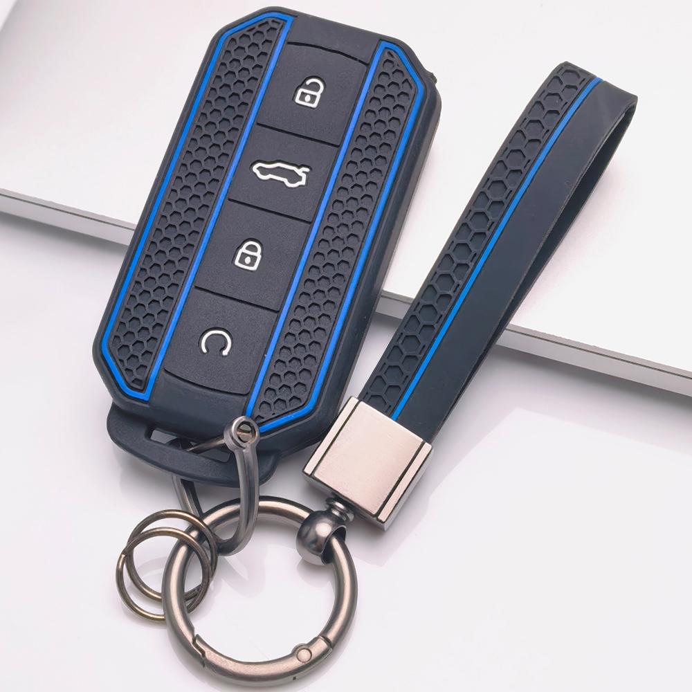 Key Fob Cover for Chery Tiggo Omoda Jaecoo J7 J8 Arrizo Exeed Yaoguang with Keychain Anti-Scratch Guard Shockproof Protection Soft Grip Texture