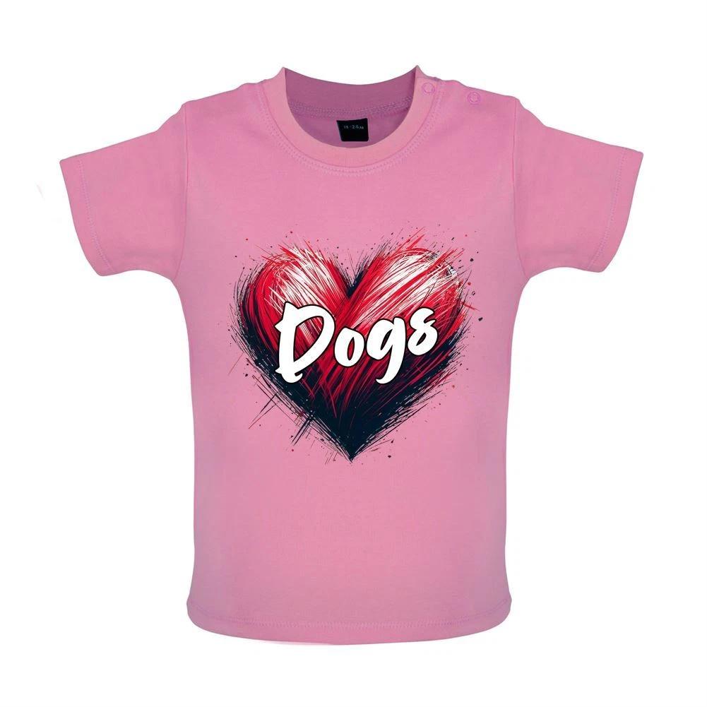 Love Heart Dogs - Baby T-Shirt / Babygrow - Dog Labrador Collie Cockapoo Spaniel 120