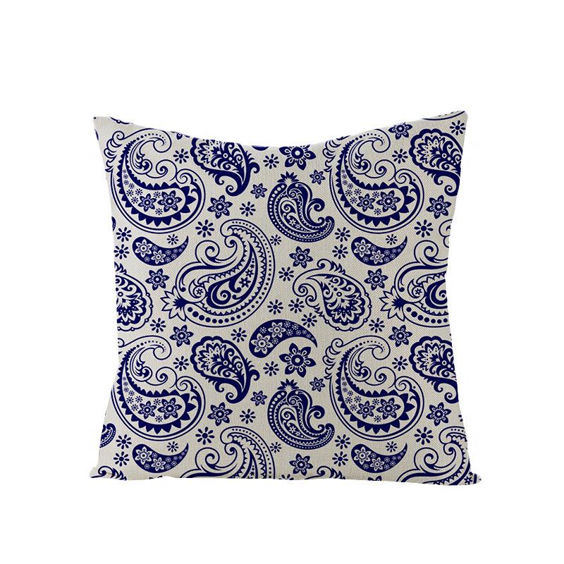 New Bohemian Style Cashew Flower Ethnic Style Linen Pillow Cover Car Cushion Pillow Cover