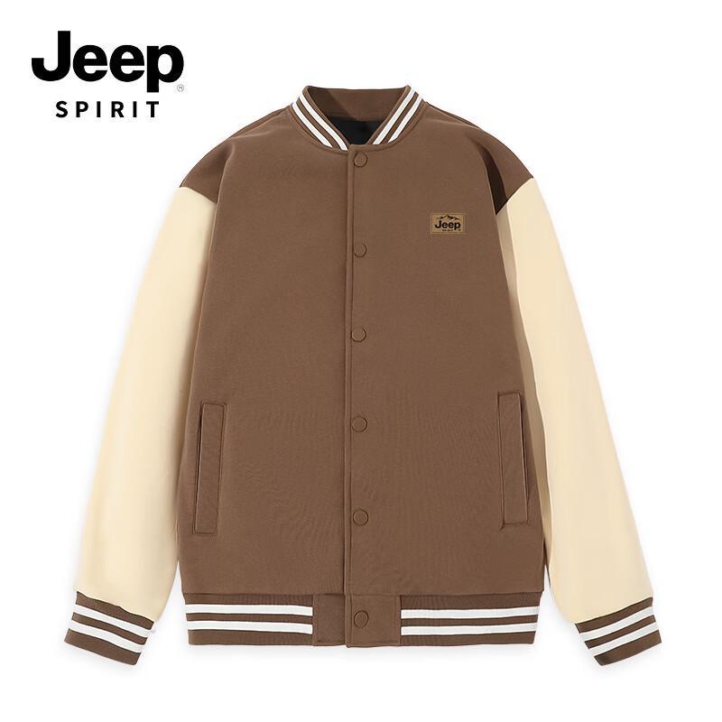 

JEEP SPIRIT Men s Color-Block Fleece Baseball Jacket M
