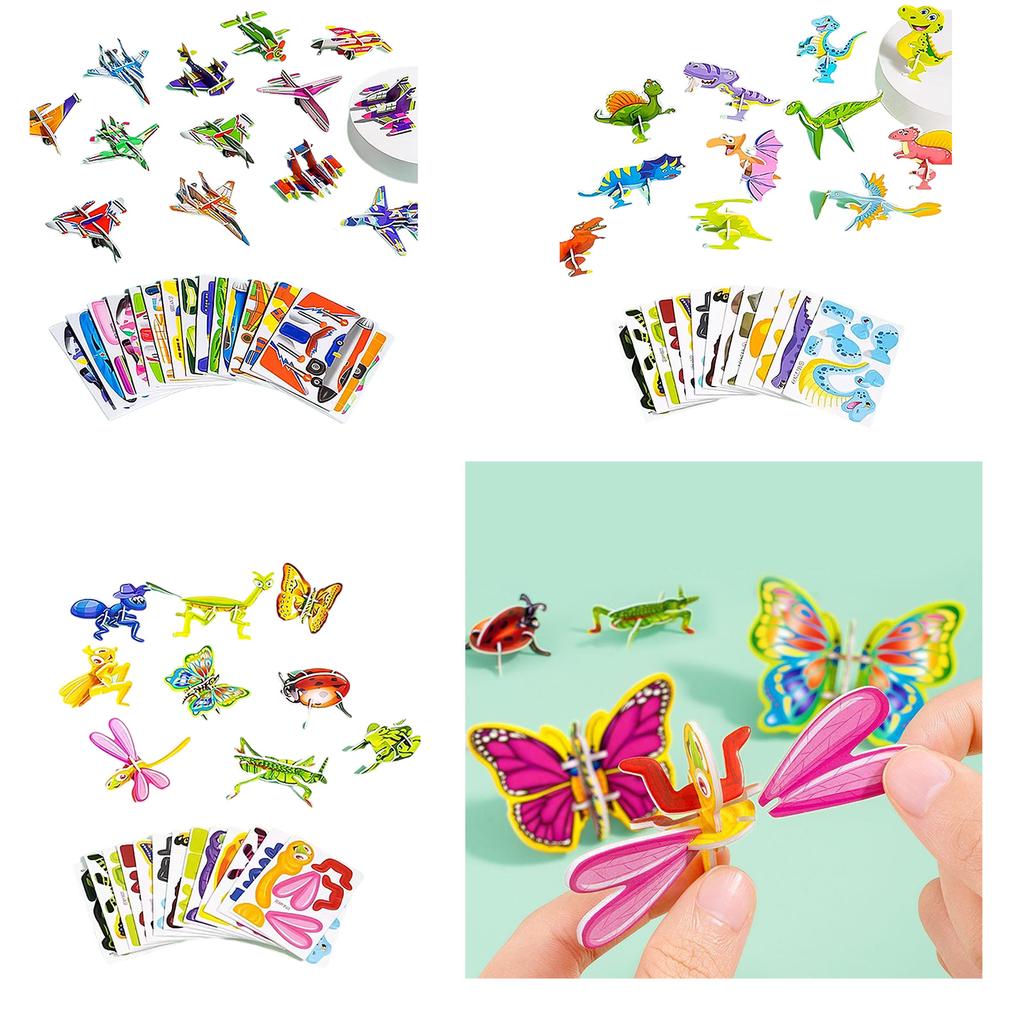 25 listů/sada Puzzle Hračka Kreslený motiv 3D Blok skládačky Předškolní vzdělávací hračka pro trénování mozku pro děti