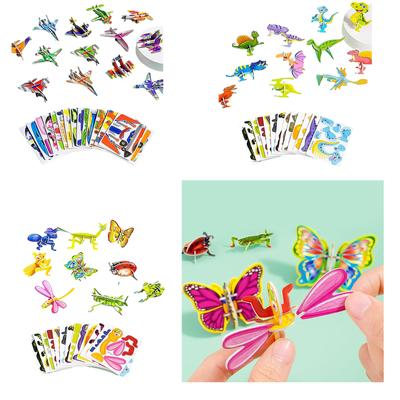 25sheets/Set Jigsaw Puzzle Toy Cartoon Theme 3D Jigsaw Puzzle Block Preschool Educational Brain Training Toy for Kids