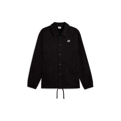 Einfarbige Outdoor-Freizeitjacke mit Polokragen und einreihiger Knopfleiste Herrenjacke Schwarz 626061-01