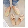 Women's Linen Slippers with Embroidered Topper In Summer