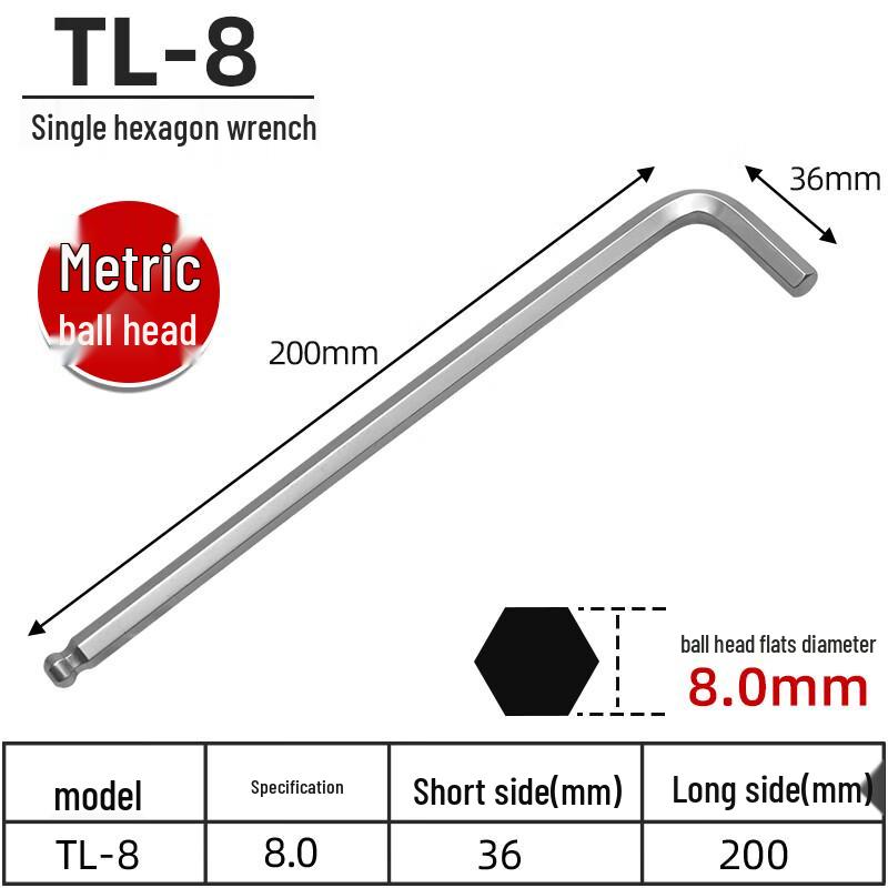 OIMG Industrial S2 Steel Ball End Hex Wrench