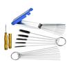 Kit de Limpeza de Carburador Escovas de Aço Inoxidável e Nylon para Motocicleta Tocha de Solda ATV Agulhas Multitamanho (0,4-7mm) com Caixa de Alumínio À Prova de Ferrugem