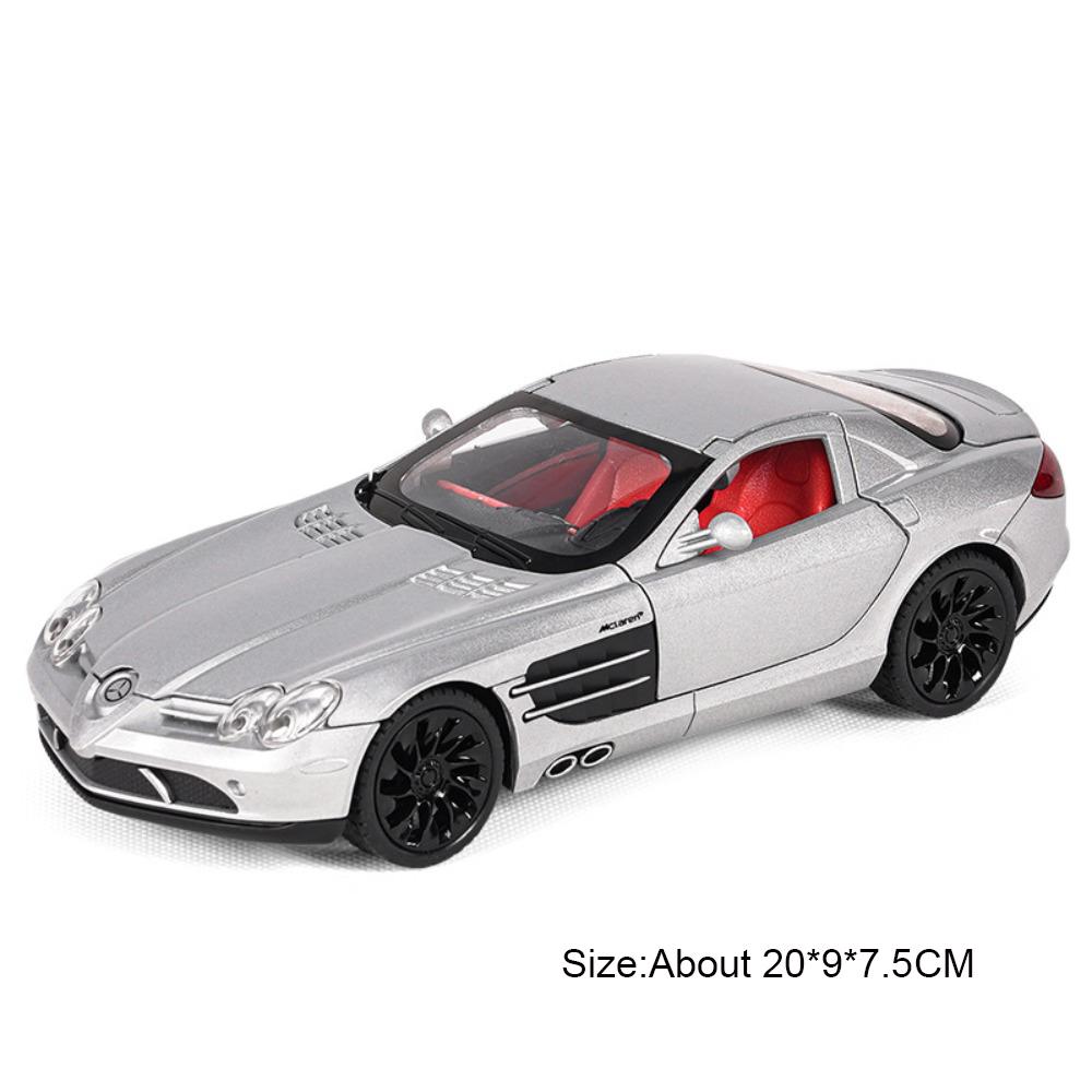 1:24 SLR ONE Sports Car Toy Model Light Music Pull Back Lift Tail Wing Simulation Supercar Miniature Models Collection Gifts