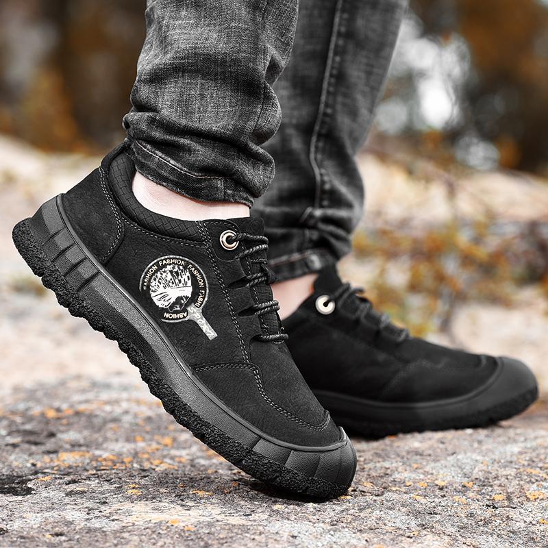 Модные нескользящие теплые зимние ботинки ручной работы для мужчин — фото 6