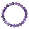 8mm Amethyst & Agate Elastic Beaded Bracelet - Natural Stone Jewelry
