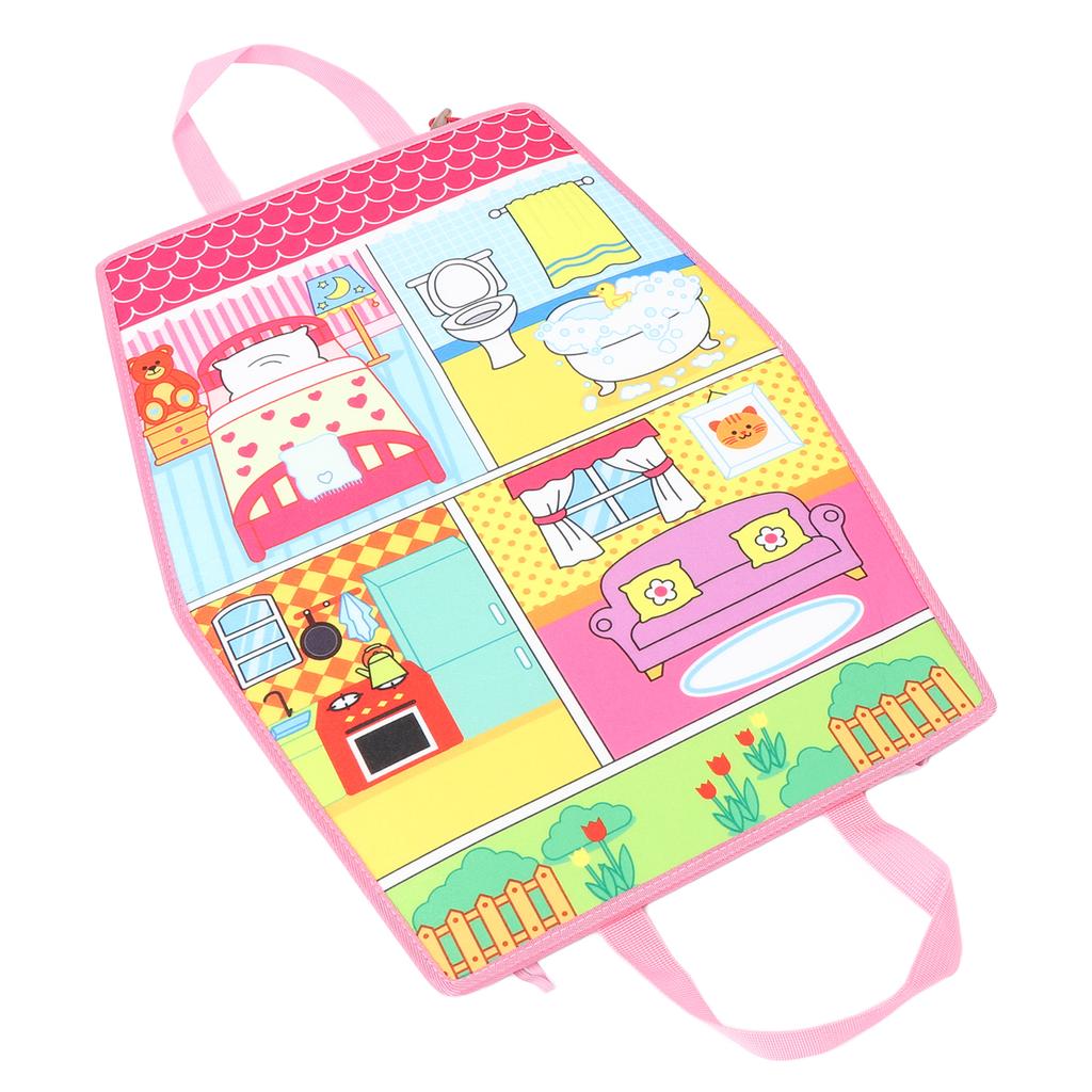 Dress Up House Felt Board Double Sided Foldable Dress Up Teaching Toy Storytelling Early Learning