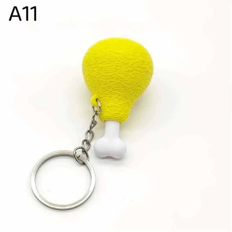 Anti-Stress Ice Cream Cone Keychain 1Pcs Soft Calming Finger Button Fidget Toy for Office Workers Anxiety Relief